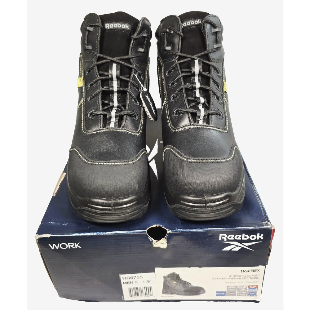 Reebok Work TRAINEX Men's 6" Black Sport Boot With Net Guard Size 11W RB6755